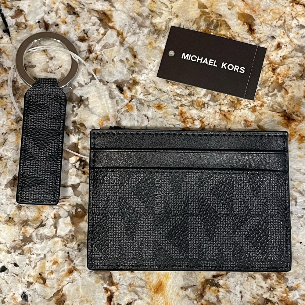 Michael Kors Men’s Card Case + Keychain Set
